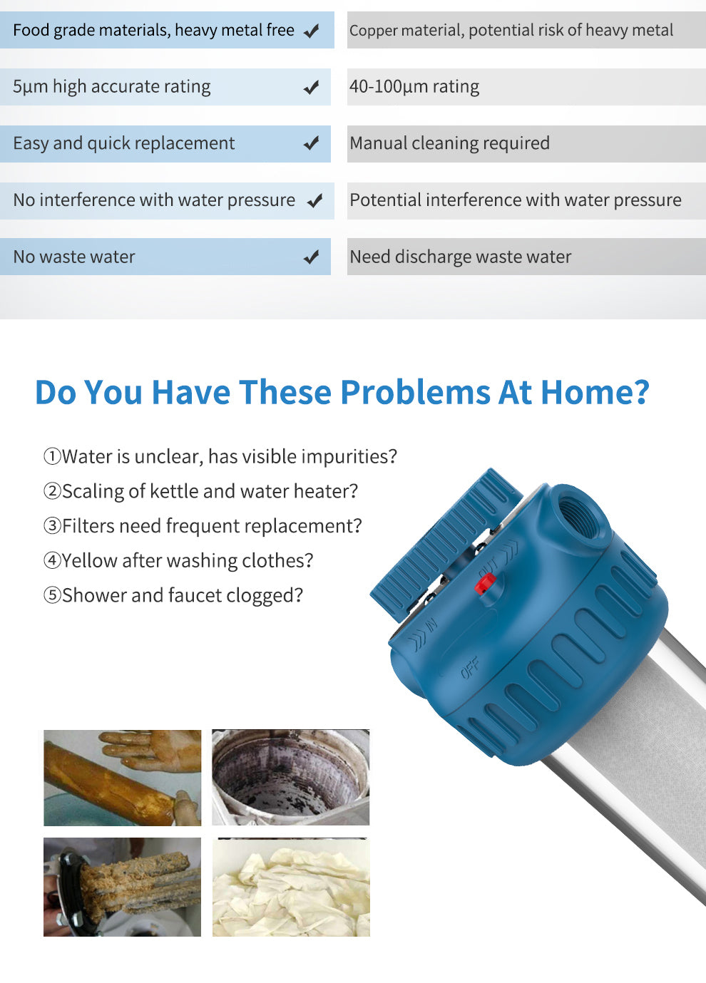 ICEGALAX Water Filters For Home Drinking 10 Inch PET Material Italian Clear Water Filter Housing