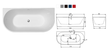 ICEGALAX Striped design Groove Fluted Freestanding White Surface Bathtub Free Standing Bath Tub