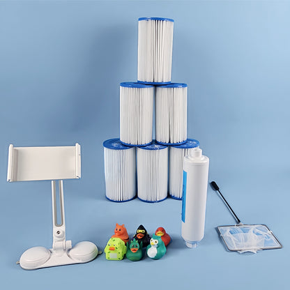 Icegalax Bath Tub Fun & Utility Bundle: Bath  Skimmer, Phone Holder, Water Filter & Bath Toys