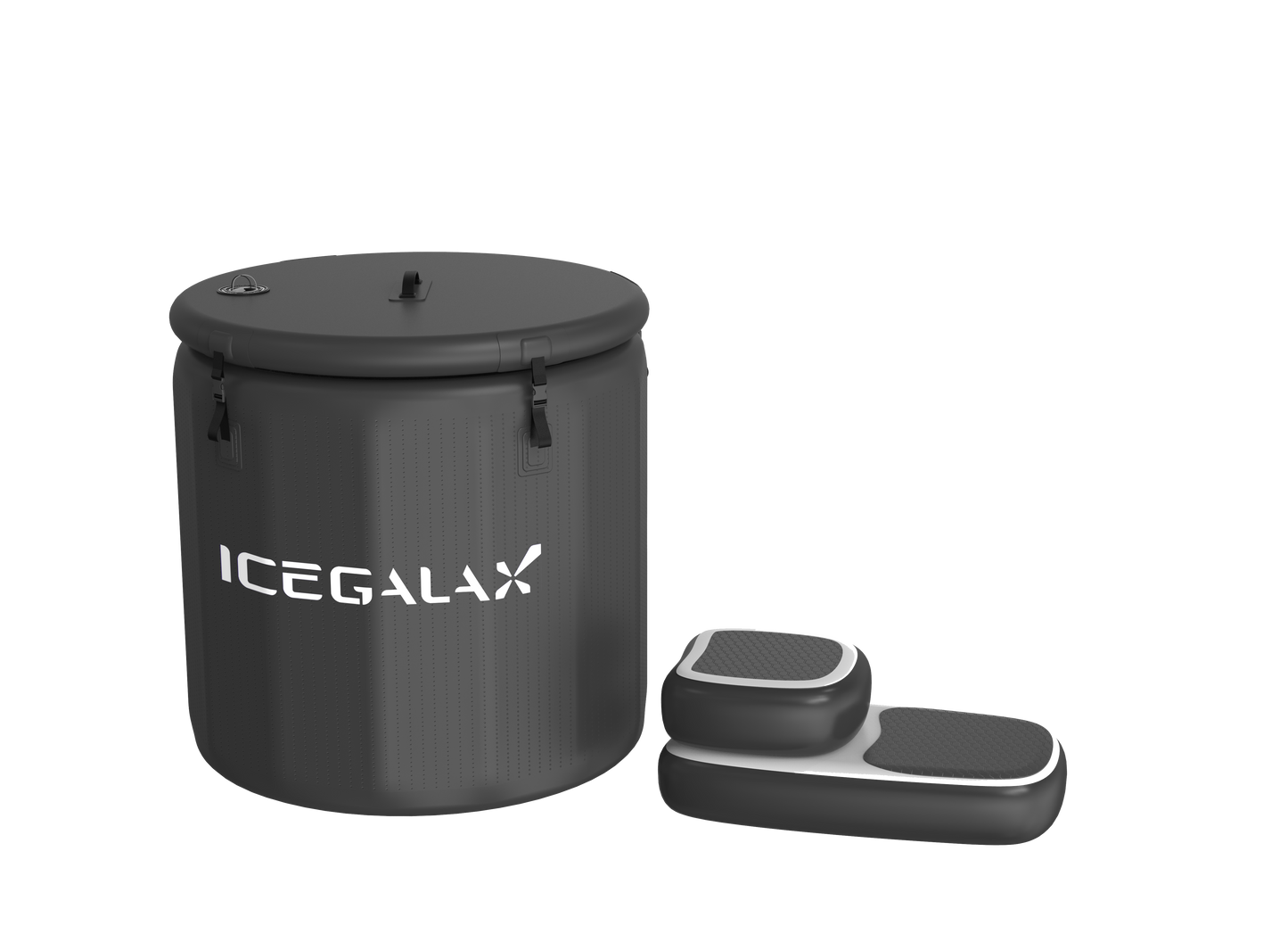 ICEGALAX Customized Black Inflatable Round Bathtub Ice Barrel For Cold Plunge