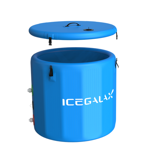 ICEGALAX Customized Blue Inflatable Round Bathtub Ice Barrel For Cold Plunge