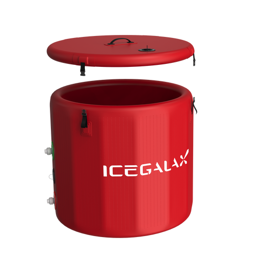 ICEGALAX Customized Red Inflatable Round Bathtub Ice Barrel For Cold Plunge