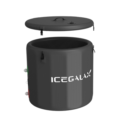 ICEGALAX Customized Black Inflatable Round Bathtub Ice Barrel For Cold Plunge