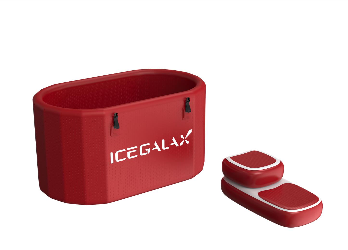 ICEGALAX Customized Red Inflatable Oval Bathtub Ice Bath Tub For Cold Plunge