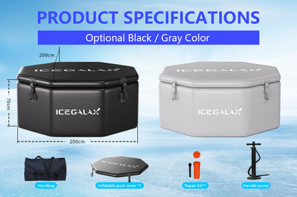 ICEGALAX Inflatable Eight-side Party Cold Plunge Tub Pod Recovery (More affordable)