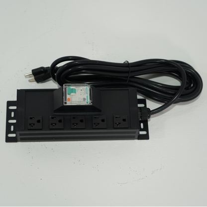 Rack Mount PDU Power Strip with 5 Outlets，Surge Protection & Overload Protection, Rack Mount PDU Power Strip for Mini Server & Network Cabinets