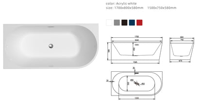 ICEGALAX Inch Freestanding Bath Tub Acrylic Soaking Freestanding Corner Tub Oval Bathtub