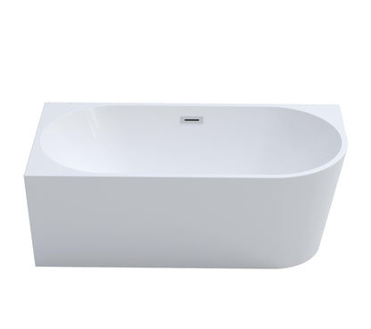 ICEGALAX Inch Freestanding Bath Tub Acrylic Soaking Freestanding Corner Tub Oval Bathtub