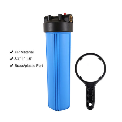 ICEGALAX Brass Port 20 inch Big Blue Filter Housing With Pressure Release Water Treatment Filters