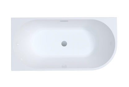 ICEGALAX Inch Freestanding Bath Tub Acrylic Soaking Freestanding Corner Tub Oval Bathtub