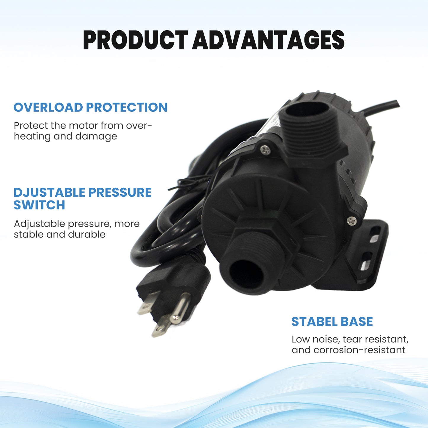 ICEGALAX WP-DC60A/G Mini Submersible Water Pump DC 12/24 V mini dc motor water pump 950 for Cold Plunge 1/2HP 1HP chiller bathtub conversion