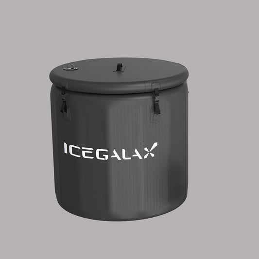 ICEGALAX Customized Black Inflatable Round Bathtub Ice Barrel For Cold Plunge