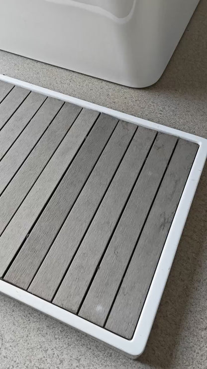 Icegalax Natural Wooden Bath Mat Non Slip Shower Bathtub Mat Easy Clean Indoor Outdoor Cold Plunge Basin for Spa Sauna Pool